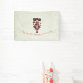 Mädchen mit einer Froschpuppe Süße Whimsical-Gebur Banner (InSitu)