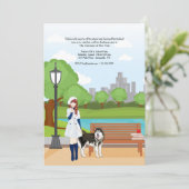 Mädchen mit einer Hundeeinladung Einladung (Stehend Vorderseite)