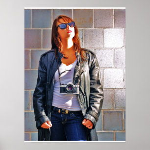 Mädchen mit einer Kamera Poster