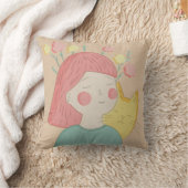 Mädchen mit einer Katze Kissen (Decke)