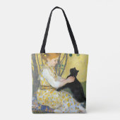 Mädchen mit einer Katze-Tasche Tasche (Rückseite)