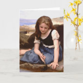 Mädchen mit einer Krabbe Karte (Gelbe Blume)
