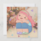 Mädchen mit einer Lächelabbildung Einladung (Vorderseite)