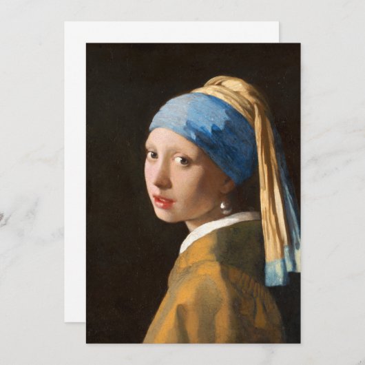 Mädchen mit einer Perle, die Portrait-Malerei verd Dankeskarte (Vorne/Hinten)