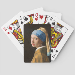 Mädchen mit einer Perle, die Portrait-Malerei verd Spielkarten