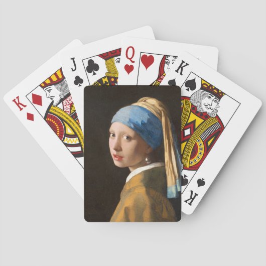Mädchen mit einer Perle, die Portrait-Malerei verd Spielkarten (Rückseite)
