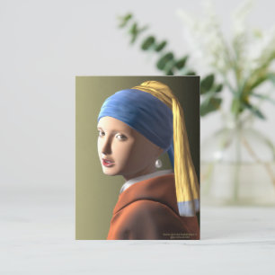 Mädchen mit einer Perle Ohrhänger Postkarte
