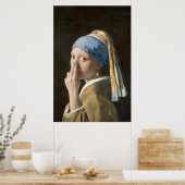 Mädchen mit einer Perle und einem schlechten Badez Poster (Küche)