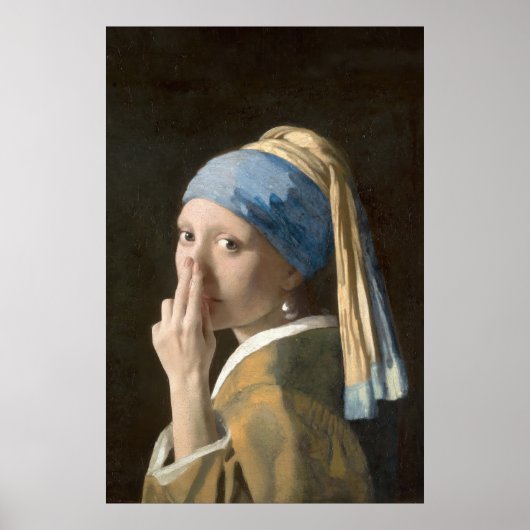 Mädchen mit einer Perle und einem schlechten Badez Poster (Vorne)