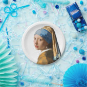 Mädchen mit einer Perlen-Ohrring-Porträt-Malerei Pappteller (Party)