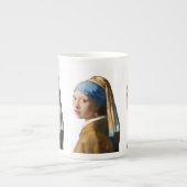 Mädchen mit einer Perlen-Ohrring-Porträt-Malerei Porzellantasse (Vorderseite)