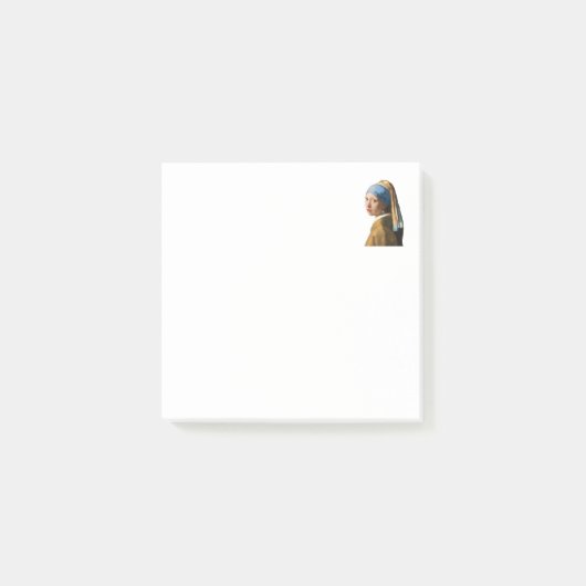 Mädchen mit einer Perlen-Ohrring-Porträt-Malerei Post-it Klebezettel (Vorderseite)