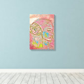 Mädchen mit einer Rose im Haar.Elegante Luxus Kuns Leinwanddruck (Insitu (Holzboden))