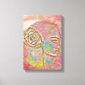 Mädchen mit einer Rose im Haar.Elegante Luxus Kuns Leinwanddruck (Vorderseite)