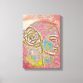 Mädchen mit einer Rose im Haar.Elegante Luxus Kuns Leinwanddruck