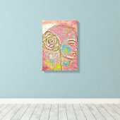 Mädchen mit einer Rose im Haar.Elegante Luxus Kuns Leinwanddruck (Insitu (Holzboden))