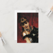 Mädchen mit einer schwarzen Katze in ihren Armen Karte (Vorderseite/Rückseite Beispiel)