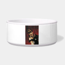 Mädchen mit einer schwarzen Katze in ihren Armen