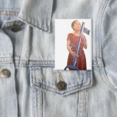 Mädchen mit einer Taste in Lima Peru auf einer Sch Button (Insitu)