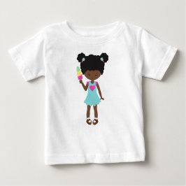 Mädchen mit Eiscreme, Afroamerikanerin, Kleid Baby T-shirt