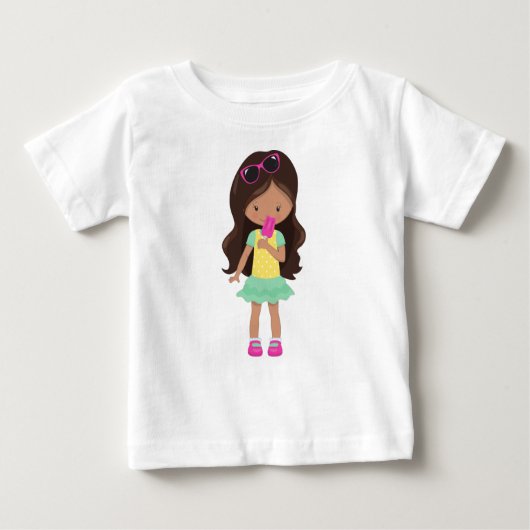 Mädchen mit Eiscreme, Latina Girl, Niedliches Mädc Baby T-shirt (Vorderseite)