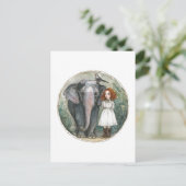 Mädchen mit Elefant und Vogel Postkarte (Stehend Vorderseite)