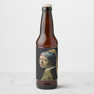 Mädchen mit Erdbeere erwecken Kunstlöffel Bierflaschenetikett