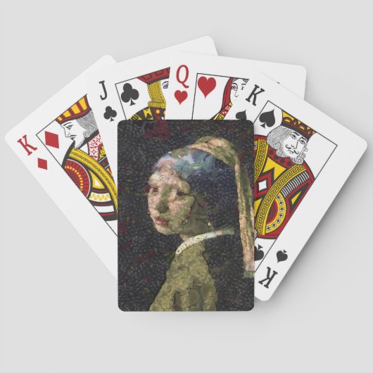 Mädchen mit Erdbeere erwecken Kunstlöffel Spielkarten (Rückseite)