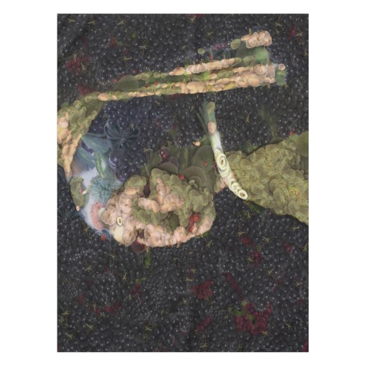 Mädchen mit Erdbeere erwecken Kunstlöffel Tischdecke (Vorderseite)