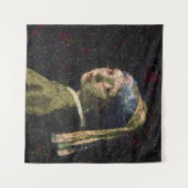 Mädchen mit Erdbeere erwecken Kunstlöffel Wandteppich (Vorderseite (Horizontal))
