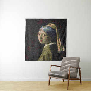 Mädchen mit Erdbeere erwecken Kunstlöffel Wandteppich