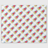 Mädchen mit Erdbeeren und Blume Geschenkpapier (Flach)