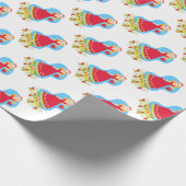 Mädchen mit Erdbeeren und Blume Geschenkpapier (Ecke)