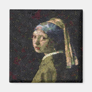 Mädchen mit Erdbeerohrring Fine Art Spoof Magnet