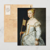 Mädchen mit Fahne Peter Paul Rubens Ölportrait Postkarte (Vorne/Hinten)