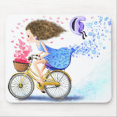 Mädchen mit Fahrradmousepad Mousepad (Vorne)
