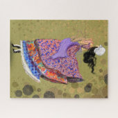 Mädchen mit farbenfrohen Kleiderpuzzle Puzzle (Horizontal)