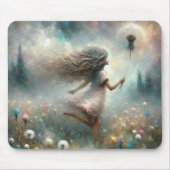 Mädchen mit flaumigem Kronleuchter Mousepad (Vorne)