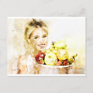 Mädchen mit Früchten Postkarte