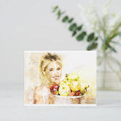 Mädchen mit Früchten Postkarte (Stehend Vorderseite)
