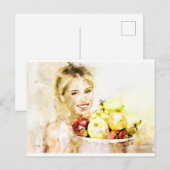 Mädchen mit Früchten Postkarte (Vorne/Hinten)