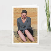 Mädchen mit Füßen in den Sand Karte (Vorderseite)