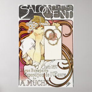 Mädchen mit Gänseblümchen in ihrem Poster