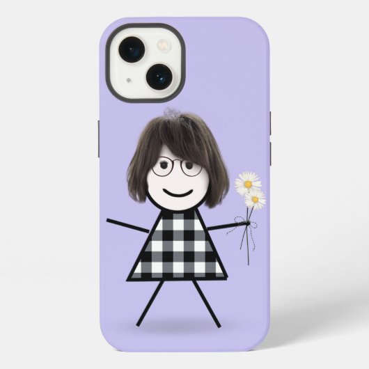 Mädchen mit Gänseblümchen iPhone Hülle (Rückseite)