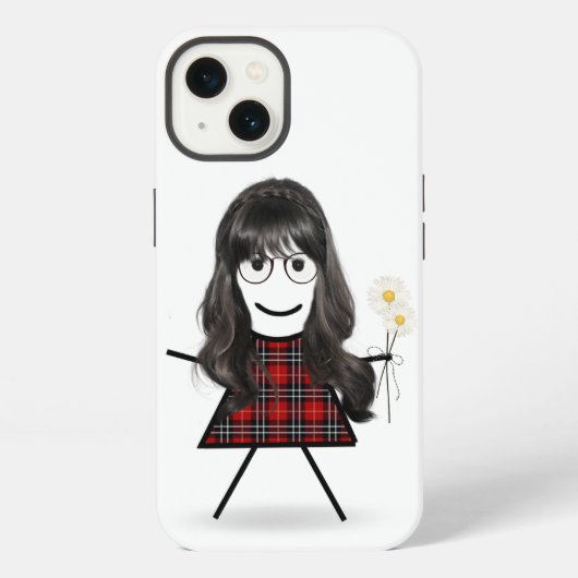 Mädchen mit Gänseblümchen iPhone Hülle (Rückseite)