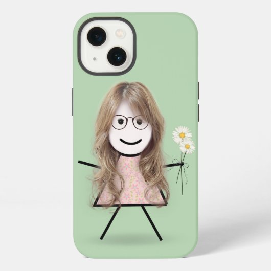 Mädchen mit Gänseblümchen iPhone Hülle (Rückseite)