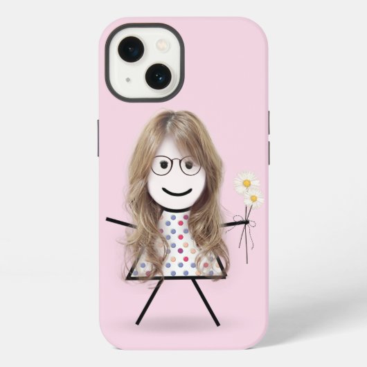 Mädchen mit Gänseblümchen iPhone Hülle (Rückseite)