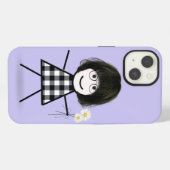 Mädchen mit Gänseblümchen  iPhone Hülle (Rückseite (Horizontal))