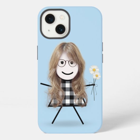 Mädchen mit Gänseblümchen iPhone Hülle (Rückseite)