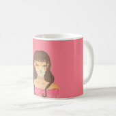 Mädchen mit Gänseblümchen Rosa Kleid Kaffeetasse (VorderseiteRechts)